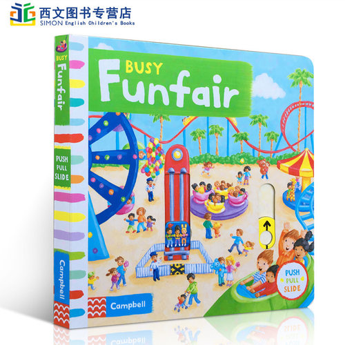 英文原版 忙碌的机关书 Busy Books: Busy Funfair 忙碌的游乐场 忙碌的系列机关操作书 纸板书 游乐场