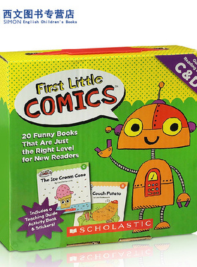 进口英文原版【20册全彩盒装】幼儿漫画First Little Comics Parent Pack Levels C D英语启蒙入门家长指导手册激励宝宝学习附贴纸