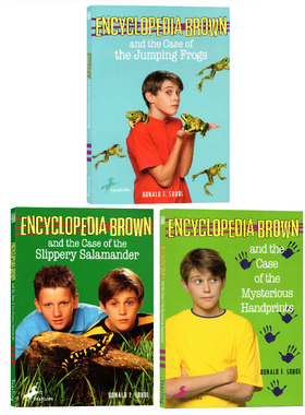 英文原版 百科全书小布朗3册Encyclopedia Brown and the Case of the Jumping Frogs英文版科普读物进口少儿英语课外阅读书籍正版