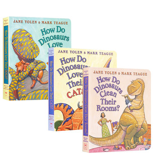 英文原版 Dinosaurs家有恐龙系列3本 How Cats Scholastic学乐出版 Love 吴敏兰书单 Their 儿童安全教育情商培养绘本 Dogs纸板书