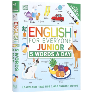 英文原版进口DK人人学英语:每天5个单词English for Everyone Junior: 5 Words a Day 儿童课外教辅练习册 提高英语阅读水平