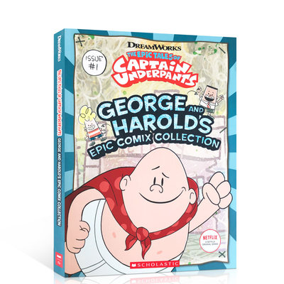 英文原版George and Harold's Epic Comix#1乔治和哈罗德的史诗动画系列内裤超人史诗故事TV版儿童原创动漫冒险故事书