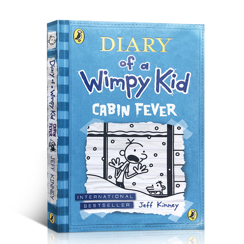送音频英文原版Diary of a Wimpy Kid book #6 Cabin Fever儿童课外校园幽默小说章节桥梁书漫画故事绘本小学生课外读物7-10岁