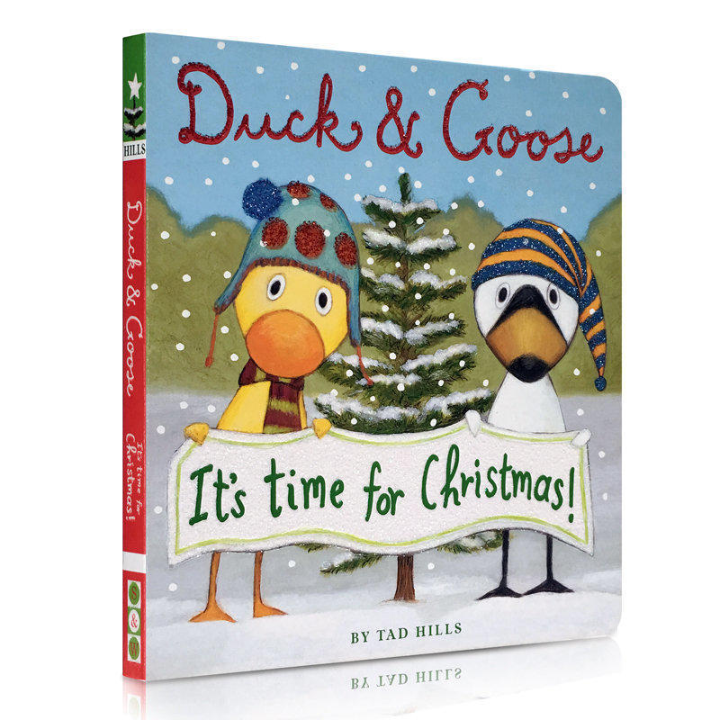 英文原版进口鸭子和鹅Duck & Goose, It's Time for Christmas! 圣诞节到了Tad Hills 幼儿启蒙认知早教书益智绘本0-3岁纸板书读物