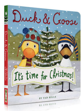 英文原版进口鸭子和鹅Duck & Goose, It's Time for Christmas! 圣诞节到了Tad Hills 幼儿启蒙认知早教书益智绘本0-3岁纸板书读物