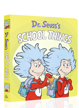 英文原版Dr. Seuss's School Things苏斯博士学校的事情低幼儿童英语启蒙认知图画书绘本撕不烂纸板书Random House Books正版进口