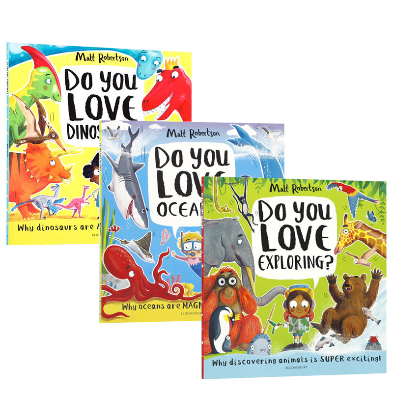 英文原版你喜欢什么系列3本Do you love Dinosaurs恐龙Oceans海洋Exploring探索2-6岁宝宝幼儿童趣味益智启蒙亲子书绘本