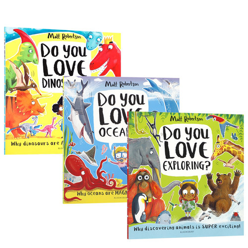英文原版你喜欢什么系列3本Do you love Dinosaurs恐龙Oceans海洋Exploring探索2-6岁宝宝幼儿童趣味益智启蒙亲子书绘本