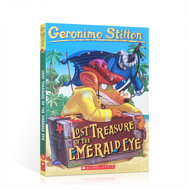 英文原版进口Geronimo Stilton1 Lost Treasure of the Emerald Eye 老鼠记者1全彩漫画青少年儿童读物绘本探险小说章节桥梁书