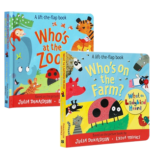 英文原版 What Ladybird Heard who's at the zoo on the farm 翻翻书 2册 咕噜牛同作者Julia Donoaldson 低幼启蒙认知 纸板书