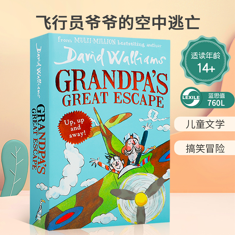 英文原版GRANDPA’S GREAT ESCAPE [not-US] 飞行员爷爷的空中逃亡 大卫少年幽默小说儿童文学 搞笑冒险大卫威廉姆斯作品平装