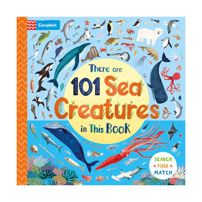 英文原版 There Are 101 Sea Creatures in This Book 101种海洋生物 搜索和查找益智冒险启蒙认知 动物认知 配对游戏2-6岁