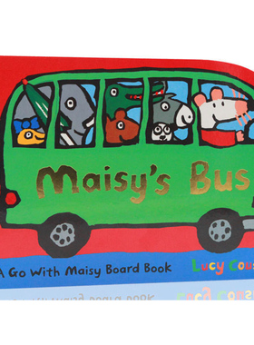 英文原版绘本小鼠波波系列：Maisy's Bus交通工具低幼儿童英语启蒙异形造型撕不烂纸板书作者Lucy Cousins亲子共读早教益智
