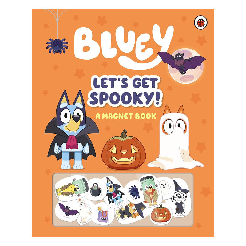 预售英文原版 Bluey: Lets Get Spooky 万圣节来啦 小蓝狗布鲁伊万圣节磁铁互动游戏书 亲子互动精装绘本 4-8岁