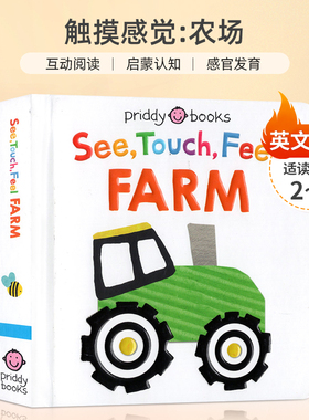 英文原版 See Touch Feel: Farm 触摸感觉:农场 创造力想象力培养触摸书2-6岁幼儿宝宝启蒙认知基础概念纸板书Priddy Books US