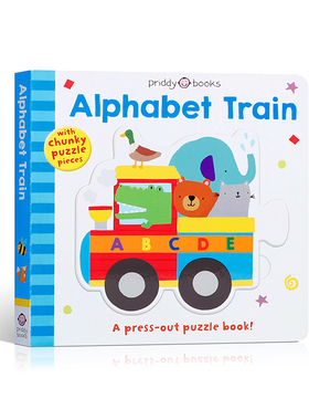 英文原版 Puzzle and Play: Alphabet拼图拼拼书：字母火车 低幼儿童英语启蒙字母认知绘本亲子互动早教图画书进口撕不烂纸板