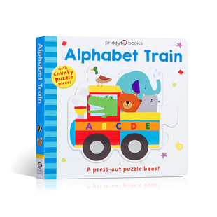 Alphabet拼图拼拼书：字母火车 英文原版 Play and 低幼儿童英语启蒙字母认知绘本亲子互动早教图画书进口撕不烂纸板 Puzzle