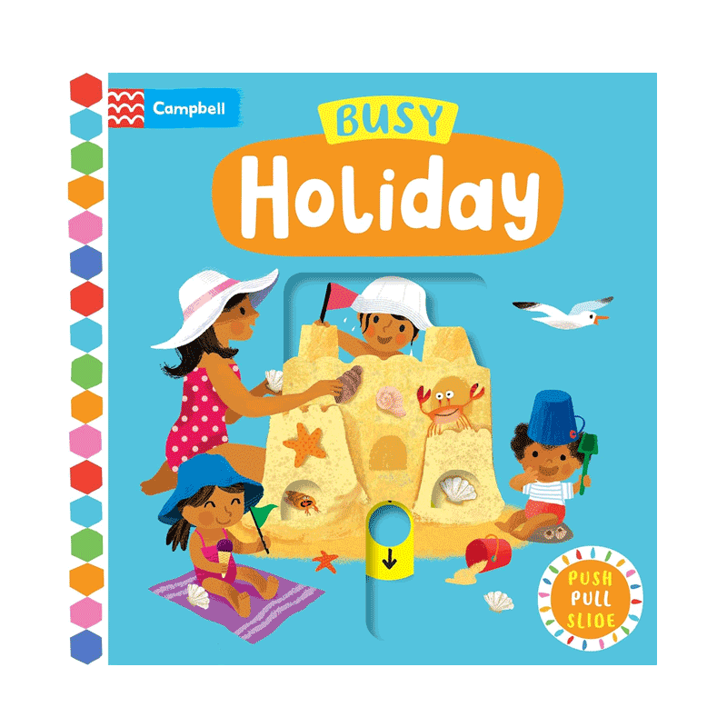 英文原版绘本Busy Books: Busy Holiday 新版 忙碌的假期 低幼启蒙抽拉机关纸板书生活体验 早教启蒙2-6岁