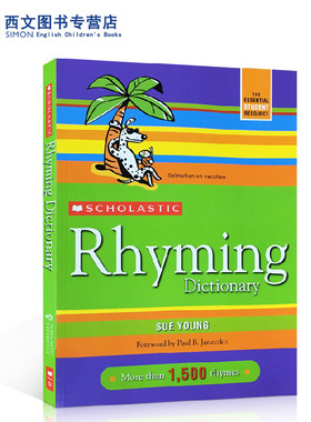 英文原版Scholastic Rhyming Dictionary学乐儿童启蒙押韵词典9-10-11-12岁学习单词汇亲子教育英语廖彩杏推荐书单1500多种韵