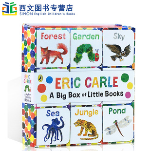 Box 9册The Carle 预售英文原版 Little little 手掌迷你纸板书艾瑞卡尔封底可玩拼图bedtime World library Eric Books Big