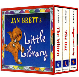 Jan 送音频 经典 汪培珽第五阶段纸板图画书 绘本Jan Library 英文原版 儿童趣味故事阅读英语读物 Brett Little 3册盒装