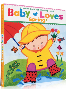 原版英文启蒙绘本宝宝爱春天Baby Loves Spring!: A Karen Katz Lift-the-Flap Book 翻翻书 Karen Katz 卡伦卡茨四季认知图书