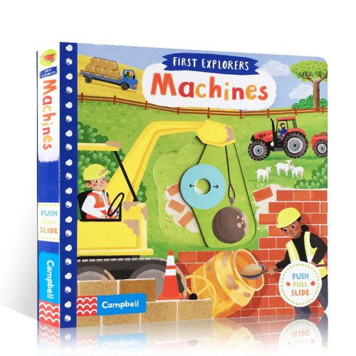 英文原版SETM科普绘本First Explorers: Machines 机器机关操作认知纸板书 幼儿科普认知趣味玩具书动手锻炼游戏玩具童书0-6岁