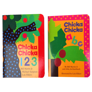 ABC Chicka 123两2本合售数学字母英语启蒙入门纸板书 廖彩杏韵文儿童阅读推荐 英语学习图画书送音频 英文原版 书单 绘本