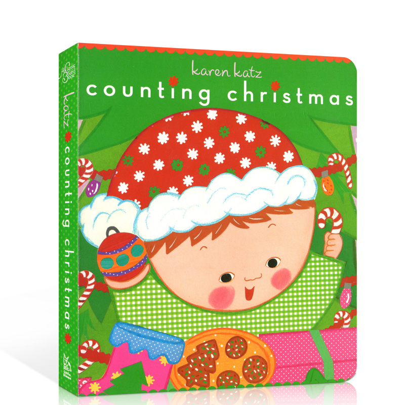 进口英文原版绘本Karen Katz卡伦卡茨Counting Christmas宝宝圣诞节儿童读物节日启蒙趣味纸板书亲子互动图画书1-6岁趣味童