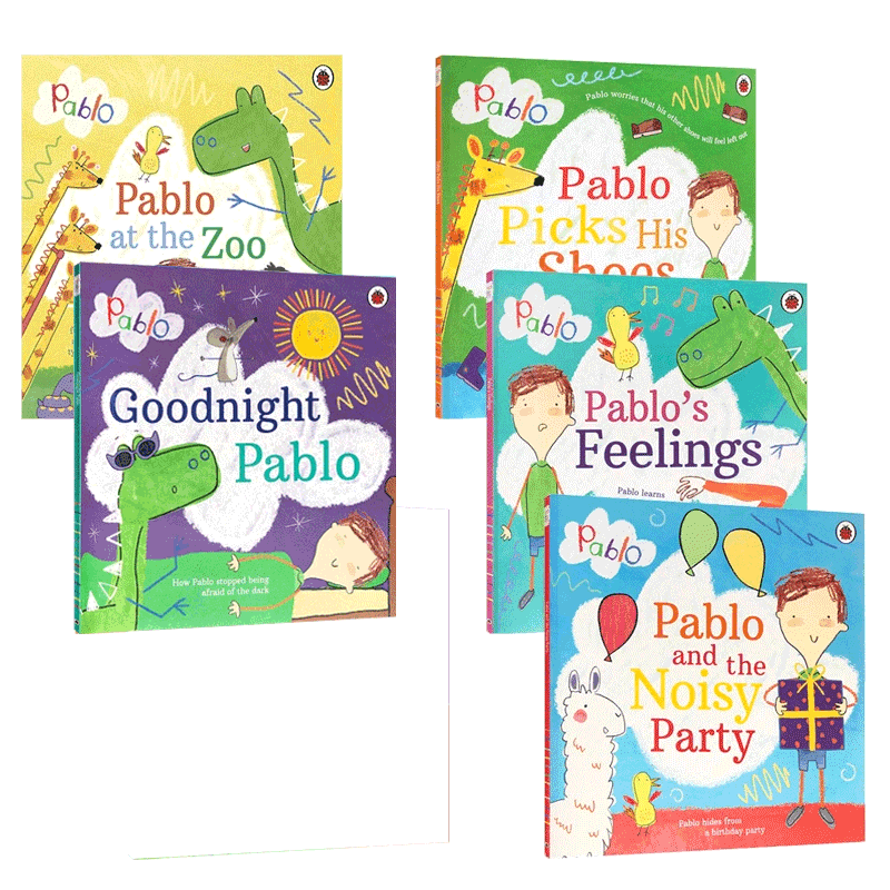 英文原版 Pablo系列5本 And The Noisy Party/ Pablos Feelings PB 巴勃罗和喧闹的派对 亲子共读行为习惯教养培养 儿童启蒙读物