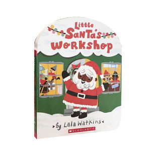 英文原版 绘本 6岁儿童宝宝启蒙益智节日主题纸板书 Watkins Santa Book 小圣诞老人工坊 Lala Little Workshop