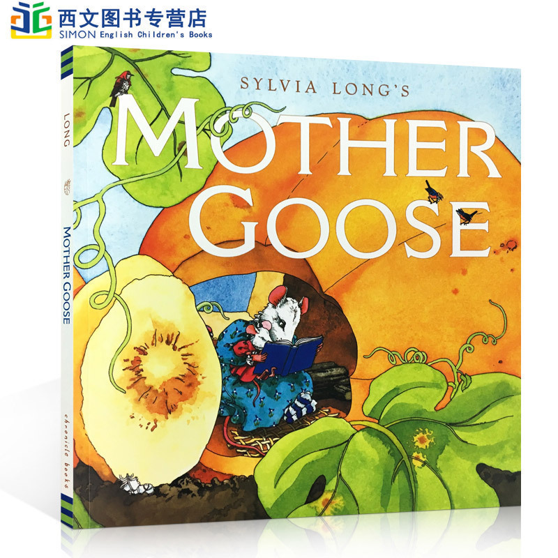 送音频英文原版绘本Sylvia Long's Mother Goose 廖彩杏推荐 含82首经典鹅妈妈童谣故事书儿歌英语启蒙磨耳朵my very first 书籍/杂志/报纸 儿童读物原版书 原图主图