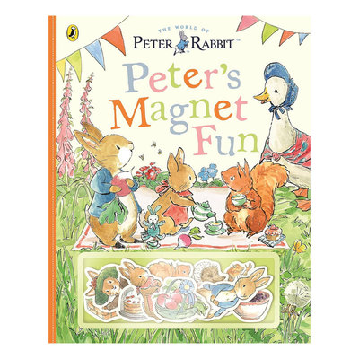 预售英文原版Peter Rabbit: Peter's Magnet Fun彼得兔磁铁书创作场景和故事互动磁铁 精细动作 感官发育纸板磁铁书友谊2-6岁
