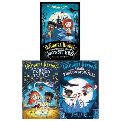 英文原版The Theodora Hendrix Collected Set怪物联盟守则3册盒装人类女孩保护怪物家族奇幻小说黑白插图友谊悬疑8-12岁