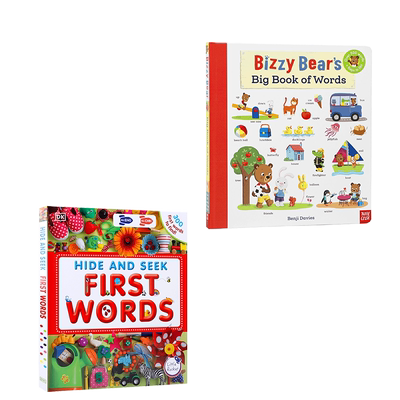 英文原版绘本 Hide and Seek 幼儿百科DK游戏找茬精装 PBizzy Bear's Big Book of Words 儿童英语单词词汇启蒙认知早教书