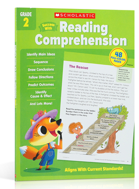 英文原版Scholastic Success with Reading Comprehension Grade 2学乐成功美国小学二年级语法练习册附答案课外作业家庭辅导