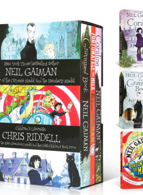 尼尔盖曼3册盒装合集Neil Gaiman and Chris Riddell BoxSet坟场之书/鬼妈妈/爸爸去哪儿了TheGraveyardBook/Coraline英文小说