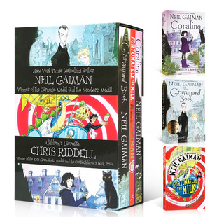 尼爾蓋曼3冊(cè)盒裝 Riddell 爸爸去哪兒了TheGraveyardBook Coraline英文小說(shuō) Chris 鬼媽媽 and Gaiman 合集Neil BoxSet墳場(chǎng)之書