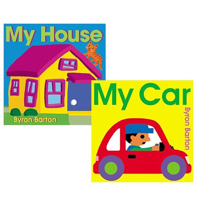 英文原版 My House/car 我的房子/小汽车 纸板书儿童早教启蒙绘本亲子阅读 My Car 系列 Byron Barton作品 科普认知学前图画故事书