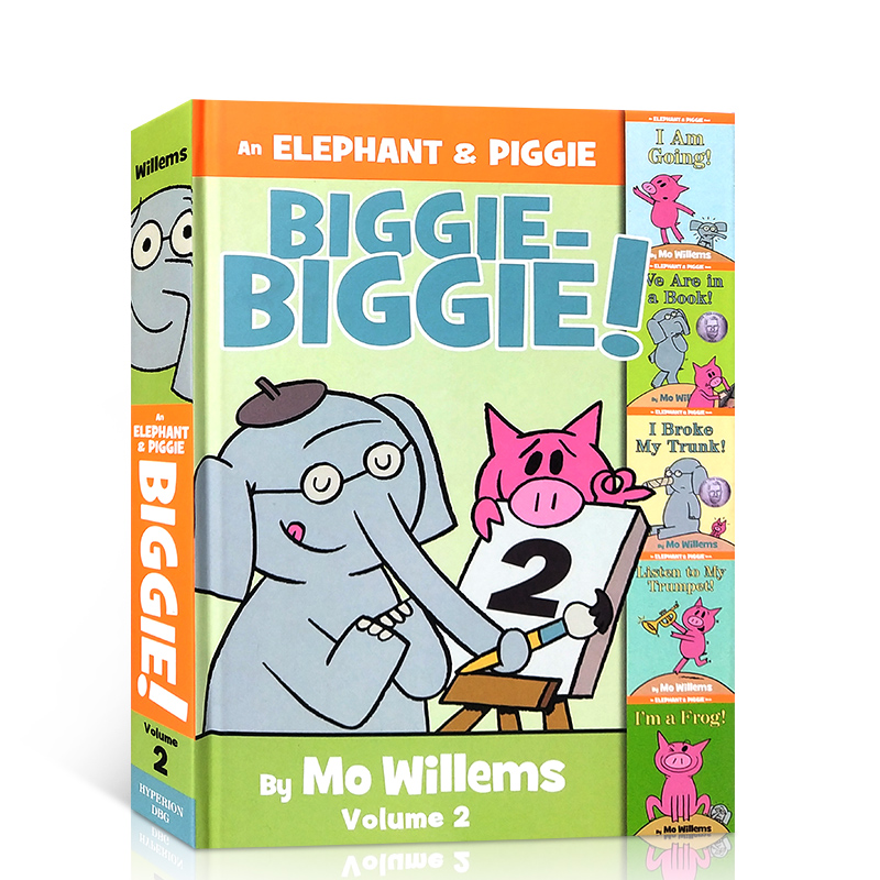 预售送音频小猪小象5个故事合集第2部英文原版进口An Elephant & Piggie Biggie Volume精装情商教育培养绘本Mo Willems儿童启蒙