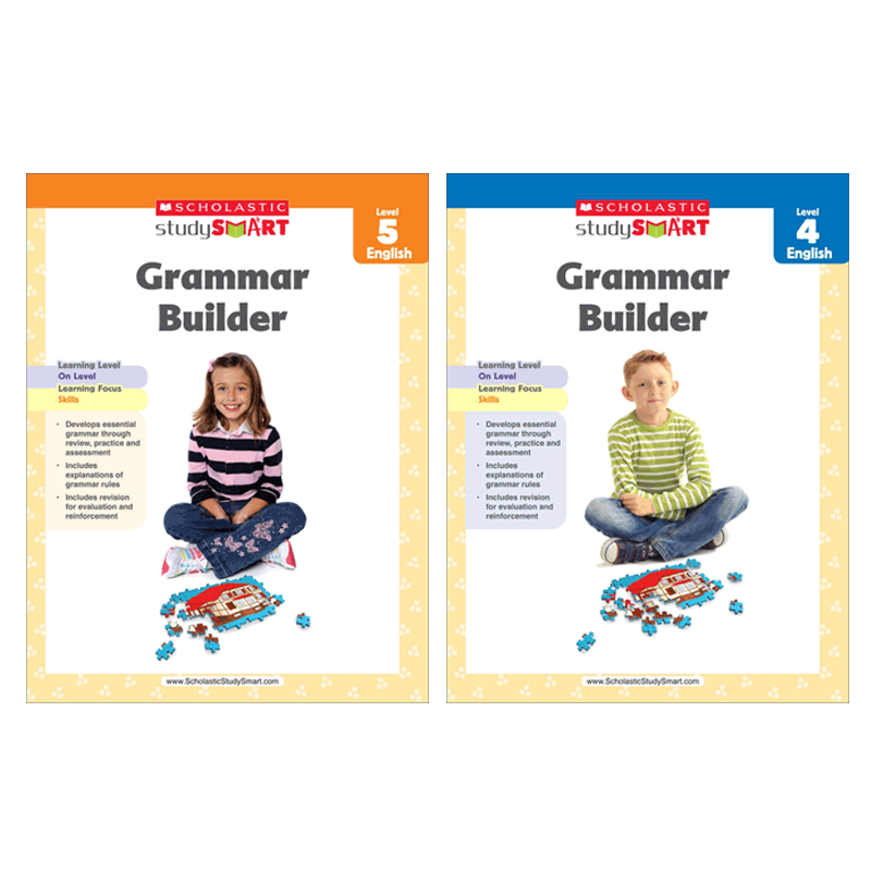 英文原版 Study Smart Grammar Builder 2册练习册 小学生课外作业家庭教材学习书读物绘本 锻炼儿童阅读理解能力