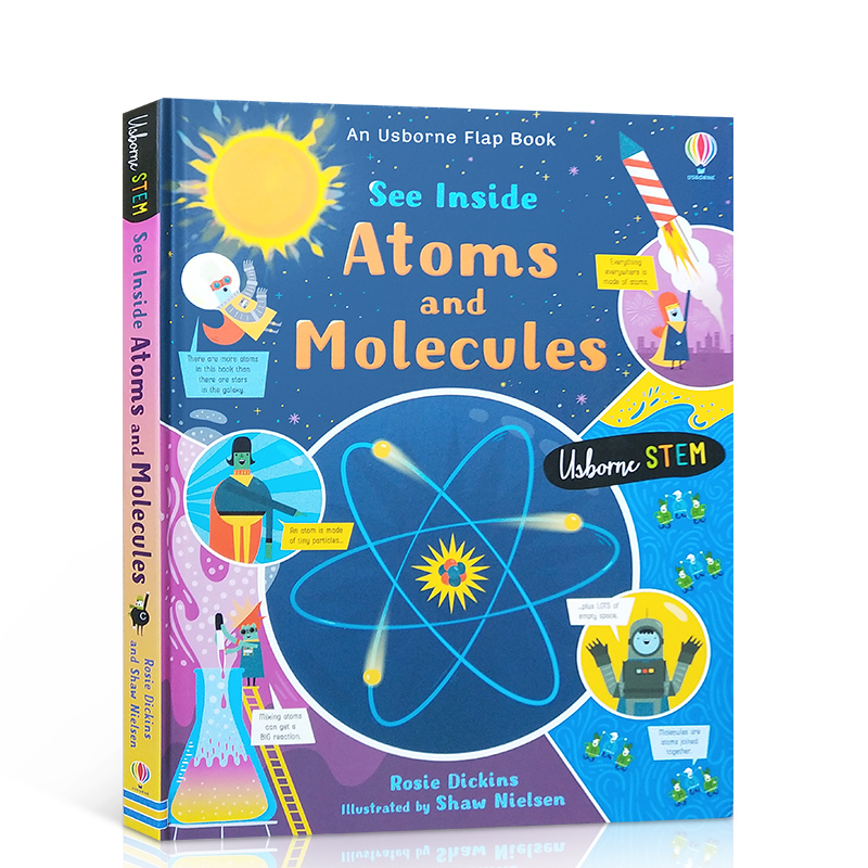 英文原版Usborne 原子和分子 See Inside Atoms and Molecules 百科化学知识科普绘本 英语启蒙早教亲子共读 STEM教育
