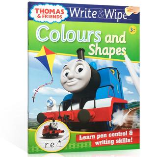 可擦写:托马斯和朋友们系列Thomas Wipe & Write Colours and Shapes 形状与颜色 低幼儿童启蒙 学前教育书写入门英文原版绘本童书