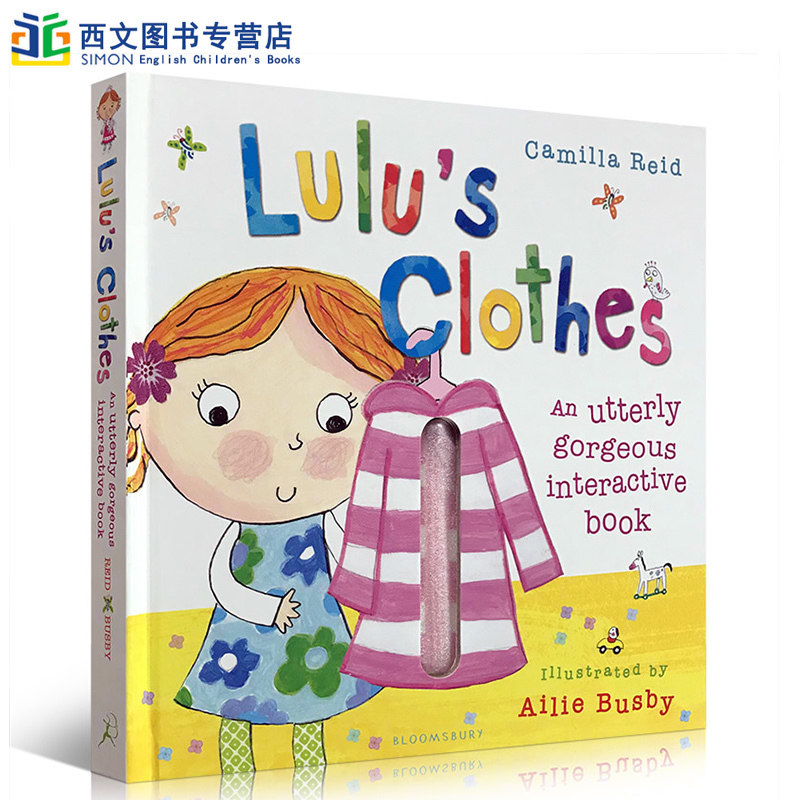 英文原版绘本Lulu's Clothes 露露的衣服 幼儿启蒙生活习惯图画翻翻书 精装触摸操作书机关书