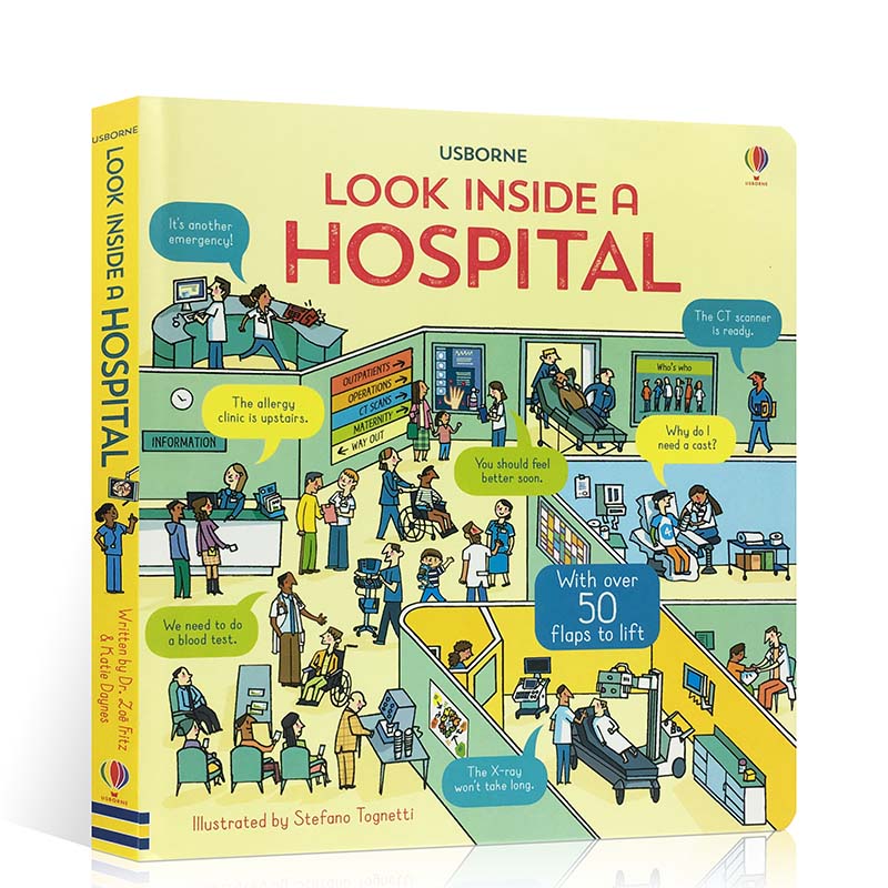 进口英文原版 Look Inside a Hospita l尤斯伯恩看里面系列 医院 儿童科普百科绘本 3-6岁儿童启蒙翻翻纸板书 亲子共读