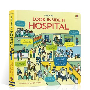医院 亲子共读 Inside 6岁儿童启蒙翻翻纸板书 儿童科普百科绘本 l尤斯伯恩看里面系列 Hospita Look 进口英文原版