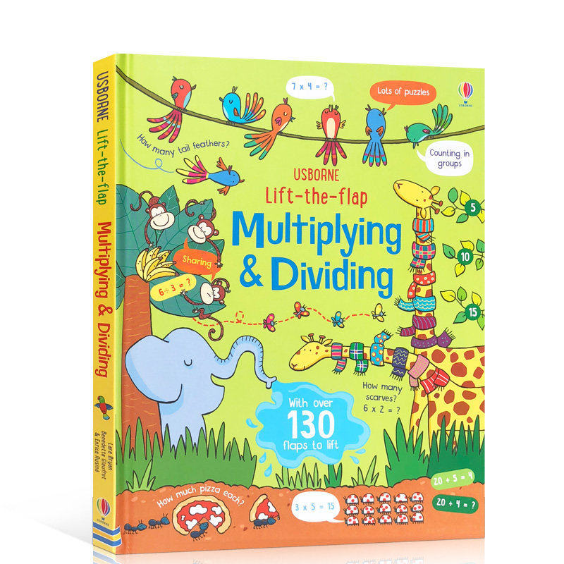 英文原版Multiplying & Dividing乘除法知识点技巧学习Usborne尤斯伯恩儿童数学早教英语启蒙认知绘本纸板翻翻书