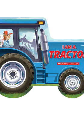 英文原版绘本 I AM A TRACTOR我是一个卡车司机 幼儿儿童英语启蒙认知亲子互动早教益智游戏书撕不烂纸板书异形书3-5岁