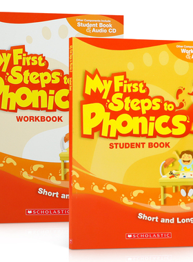 扫码听音频My First Steps to Phonics Student Book 2 迈向拼读第一步 4-8岁儿童宝宝语感培养自然拼读英文学习教辅Scholastic