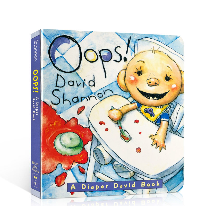 【送音频】凯迪克大奖 Oops!A Diaper  幼儿习惯教养 吴敏兰书单纸板书 英文原版 儿童绘本 No David Shannon 同系列情商培养 - 实物图